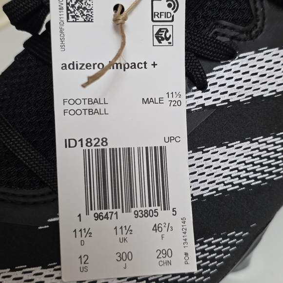 Adidas Adizero Impact + Plus Football Cleats ID1828 Core Black Mens Size 12 New main image 10